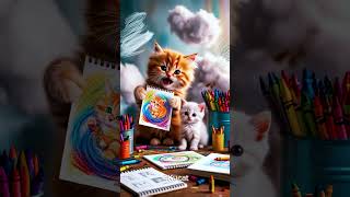 Ginger the Kitten Learns to Draw cat kitten cute catlover [upl. by Ayortal]