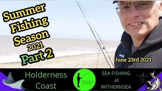 Sea Fishing UK 2021  Beach Fishing at Withernsea North Beach  on the Holderness Coast  Part 2 [upl. by Adnawad846]