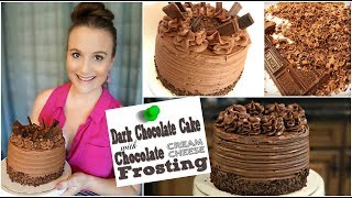 Dark Chocolate Cake with Chocolate Cream Cheese Frosting [upl. by Miahc485]