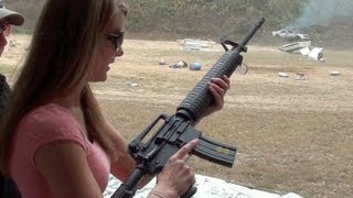 KIRSTI SHOOTS M16 FULLAUTO [upl. by Jarid]