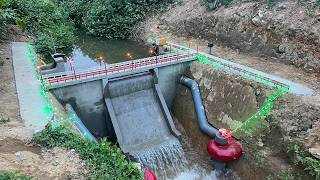 Construction of mini hydroelectric power plant with two Francis turbines [upl. by Ynnos]