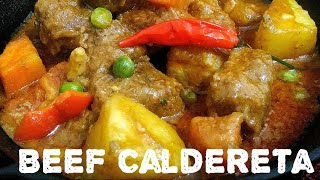 BEEF CALDERETA BEST TASTING FILIPINO DISH [upl. by Lidia803]