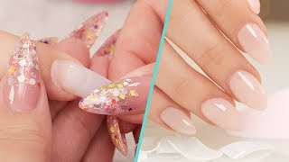 How To Apply Nail Tips with Acrylic Overlay  Step by Step Tutorial [upl. by Magree]